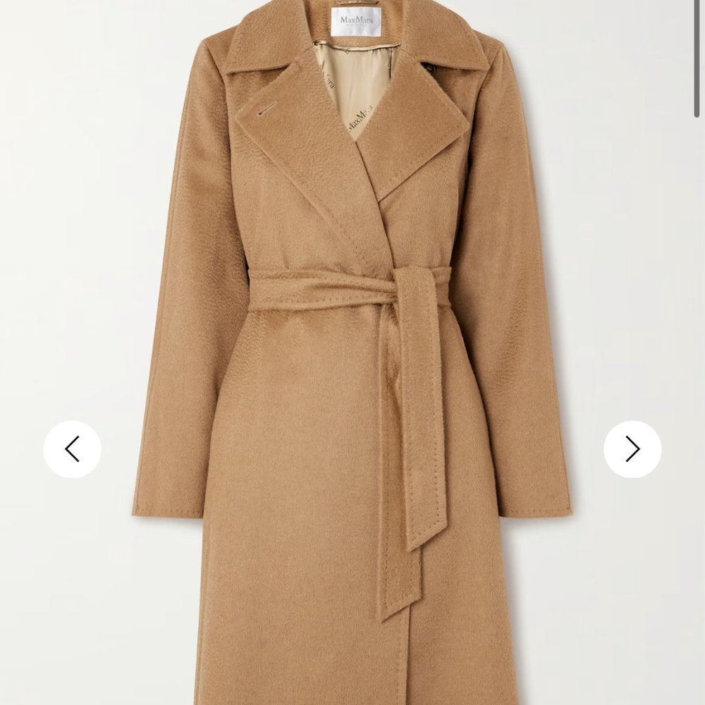 Max Mara Women's Manuela Belted Camel Hair Coat Sz S